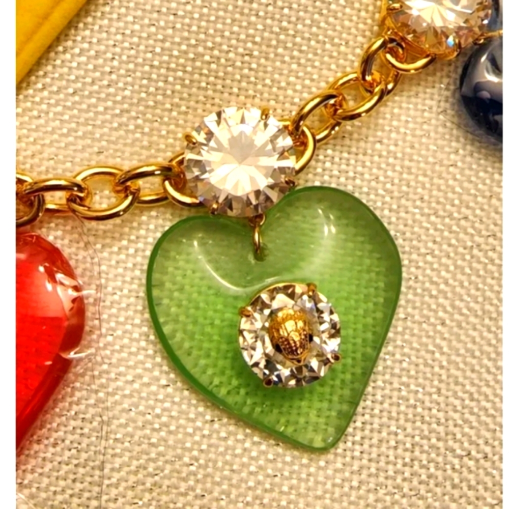 Kurt Geiger London Heart Charm Statement Necklace New - Picture 3 of 5